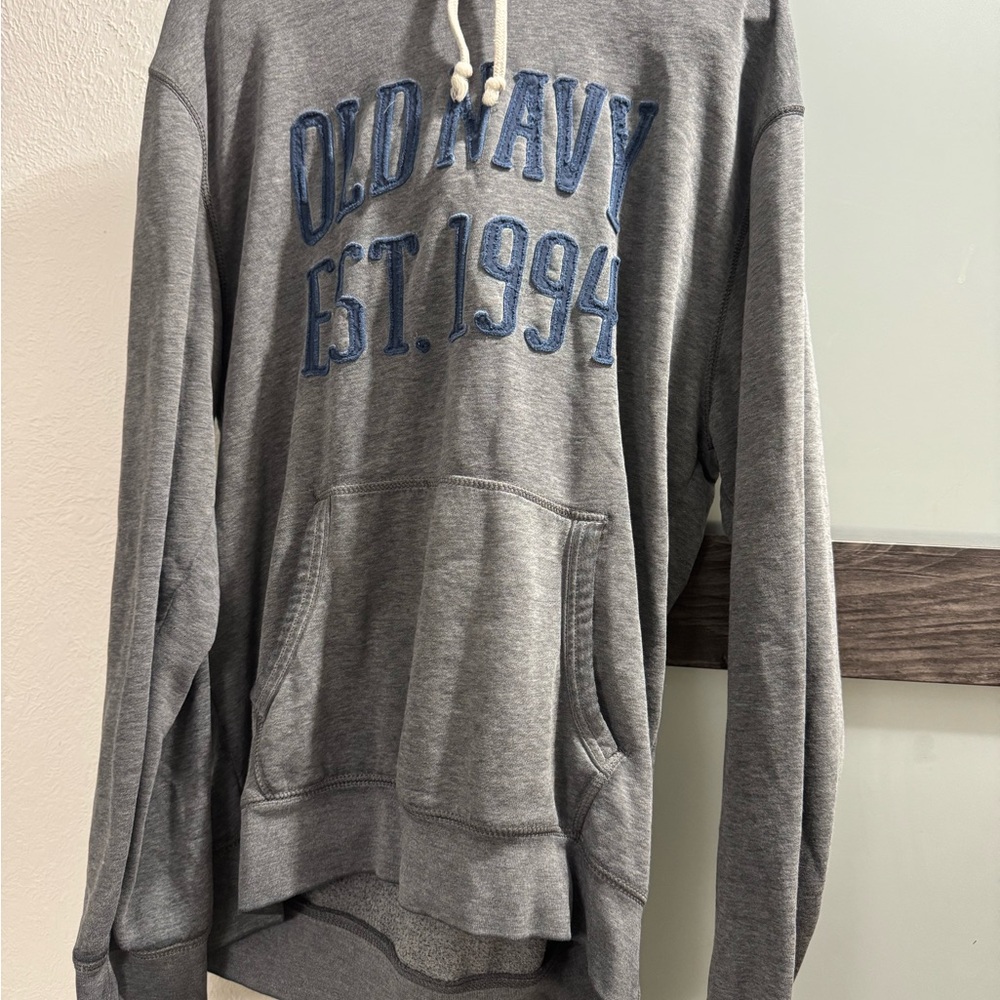 Old Navy Gray Hoodie with Blue Accents